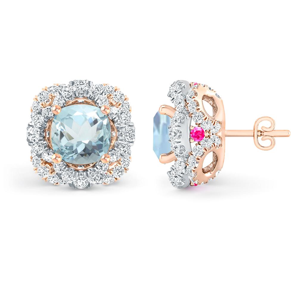 Rose Gold/White Gold - Aquamarine