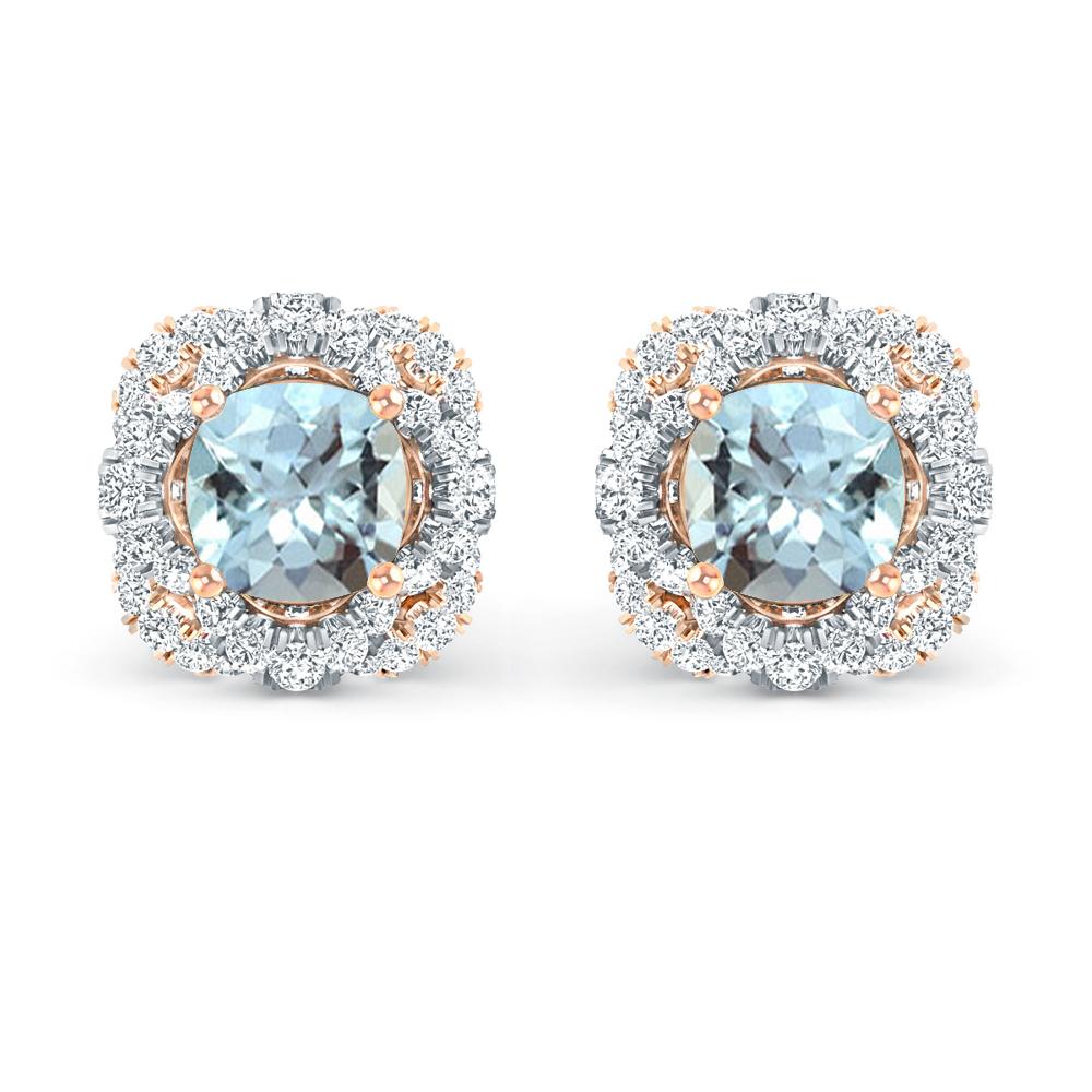 Rose Gold/White Gold - Aquamarine