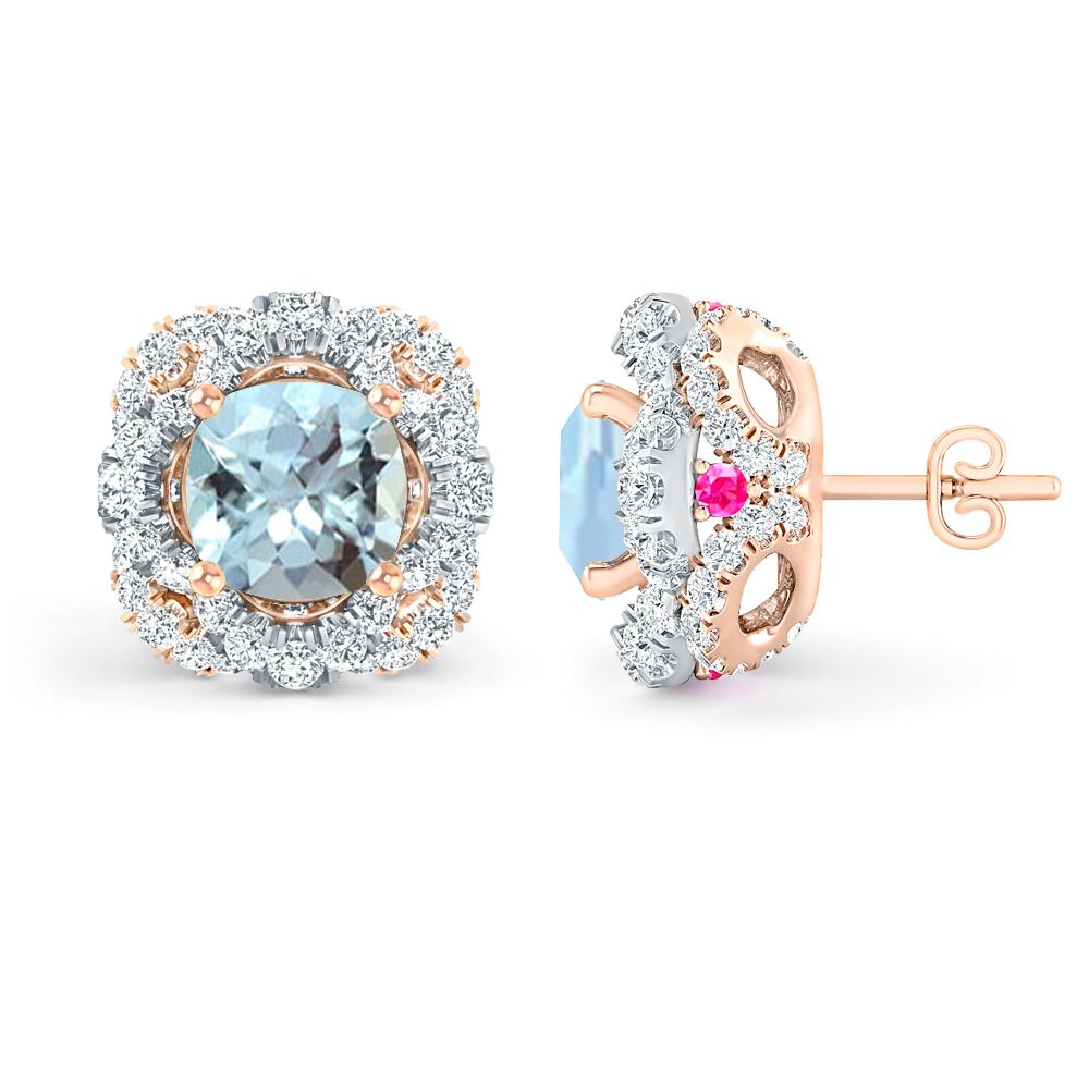 Rose Gold/White Gold - Aquamarine