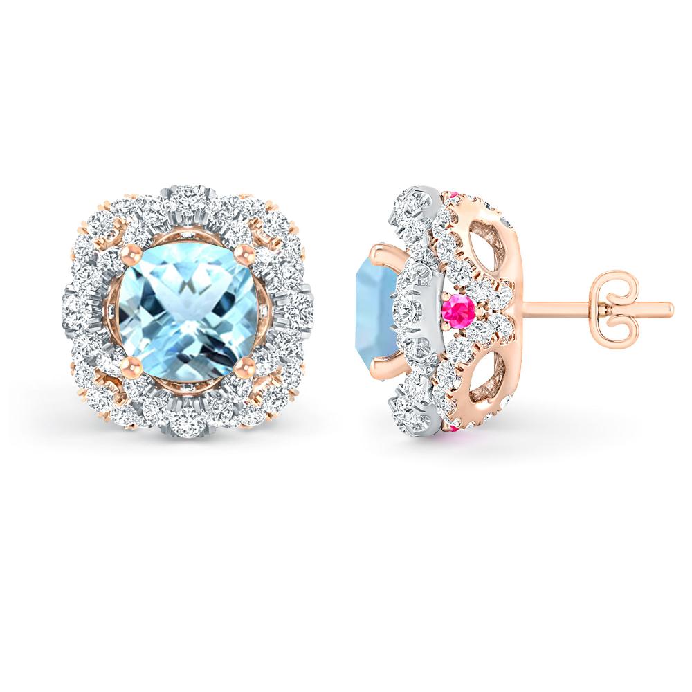 Rose Gold/White Gold - Aquamarine