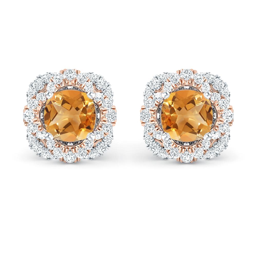 White Gold/Rose Gold - Citrine