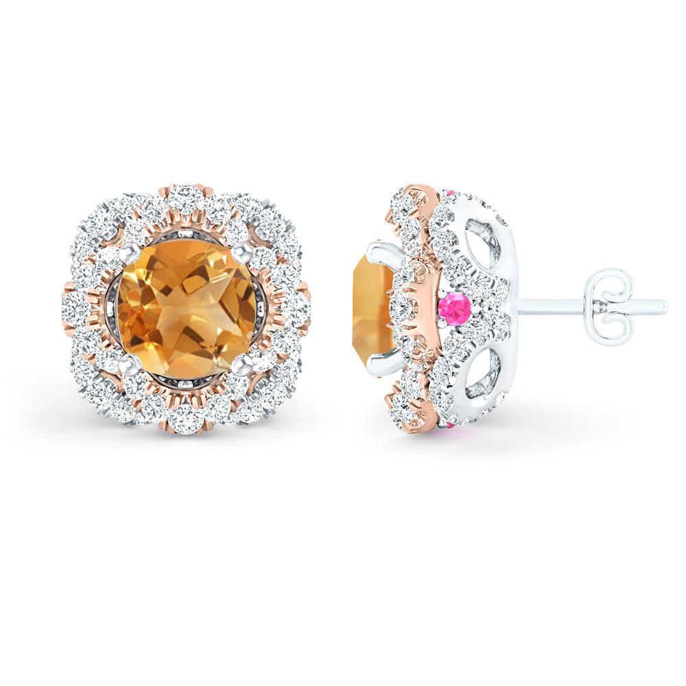 White Gold/Rose Gold - Citrine