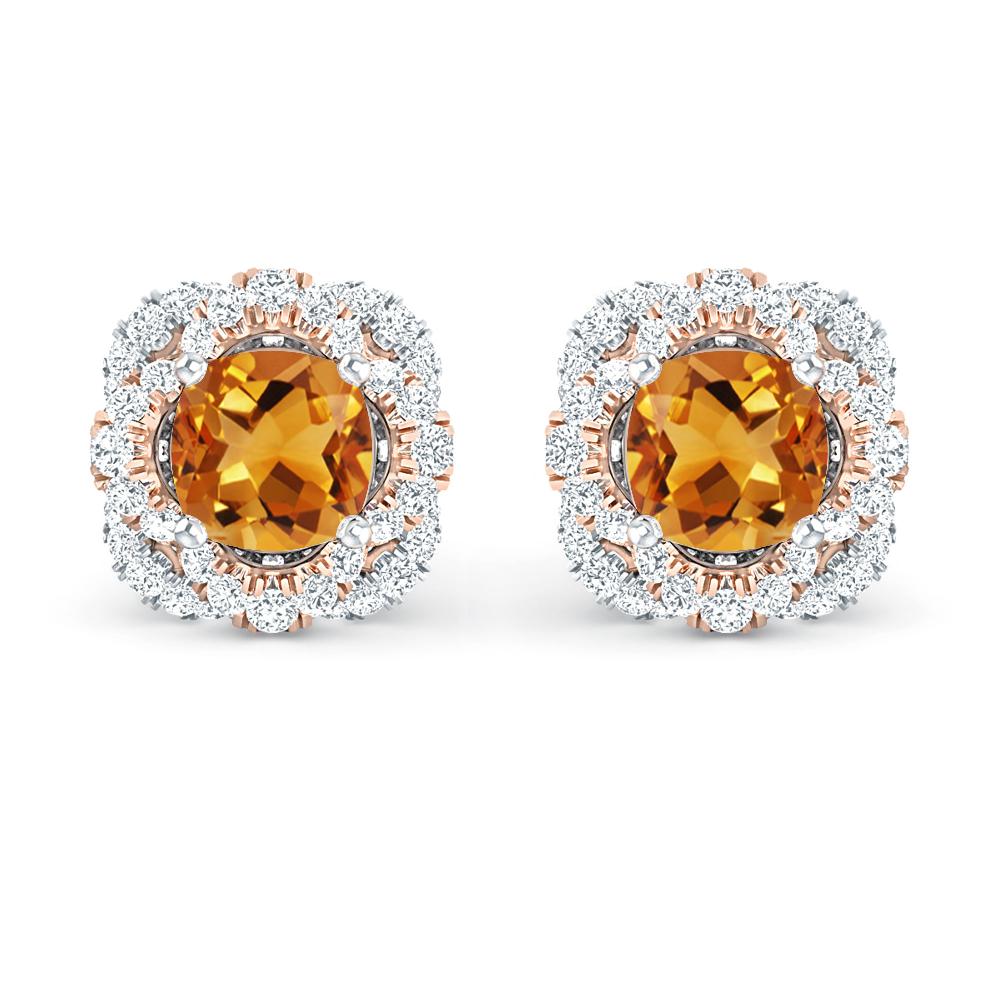White Gold/Rose Gold - Citrine