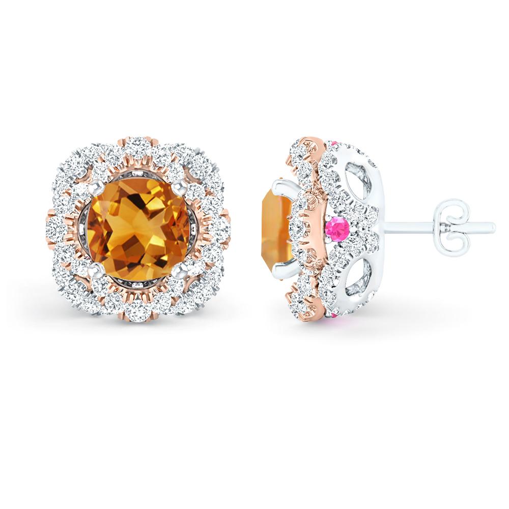 White Gold/Rose Gold - Citrine