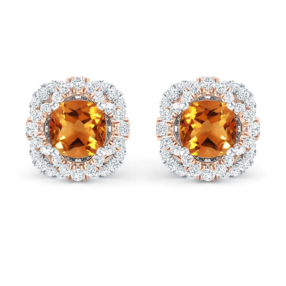 White Gold/Rose Gold - Citrine