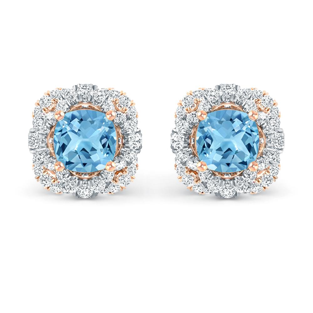 Rose Gold - Blue Topaz