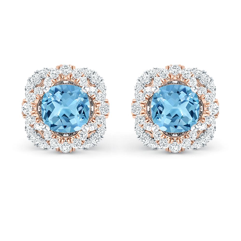 White Gold/Rose Gold - Blue Topaz