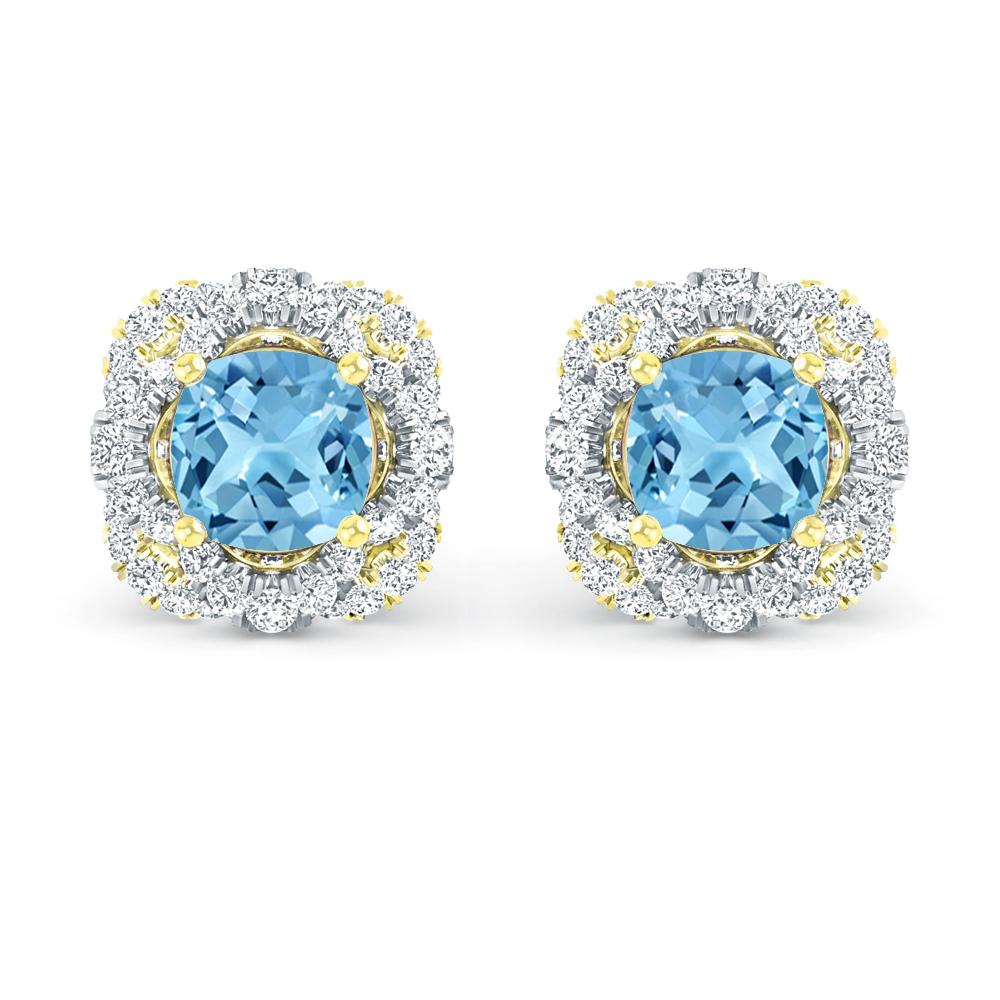 Yellow Gold - Blue Topaz