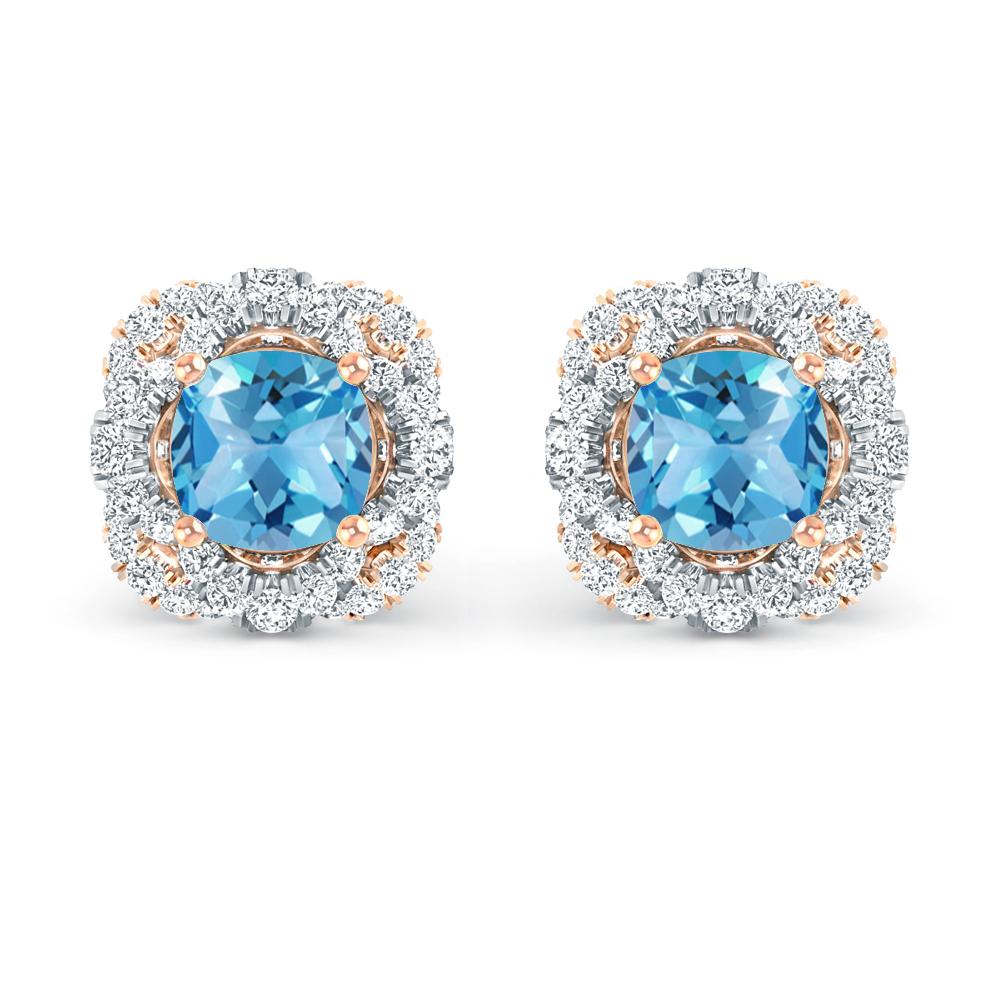 Rose Gold - Blue Topaz