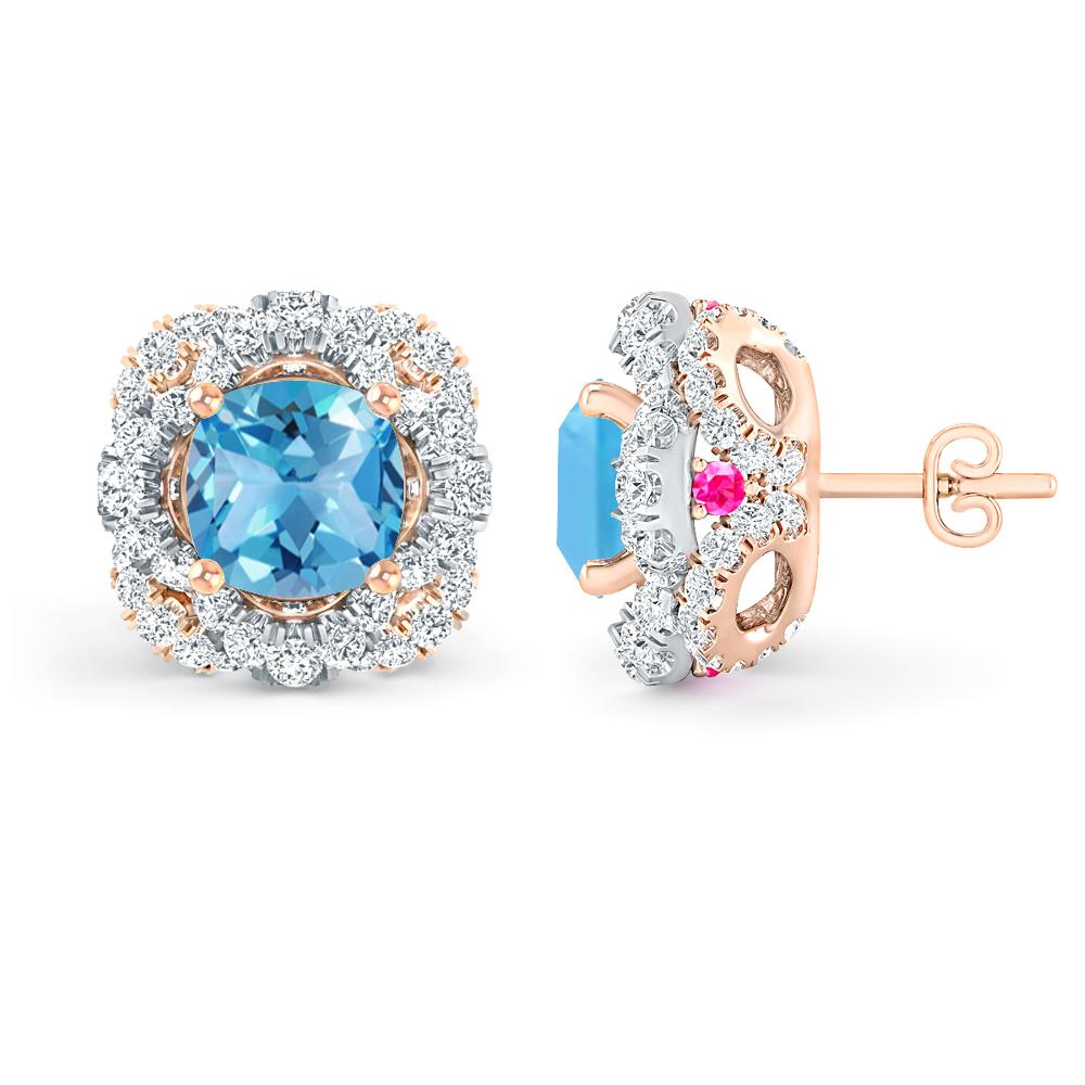 Rose Gold - Blue Topaz