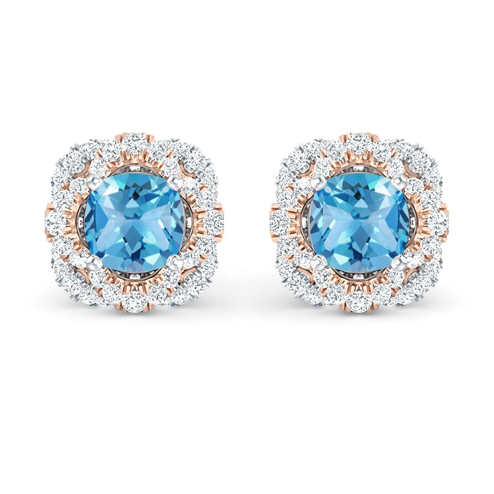White Gold/Rose Gold - Blue Topaz