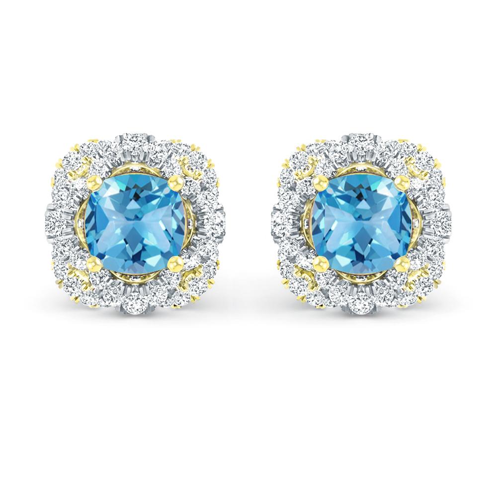 Yellow Gold - Blue Topaz