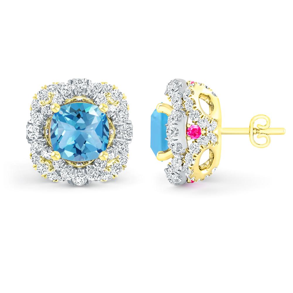 Yellow Gold - Blue Topaz