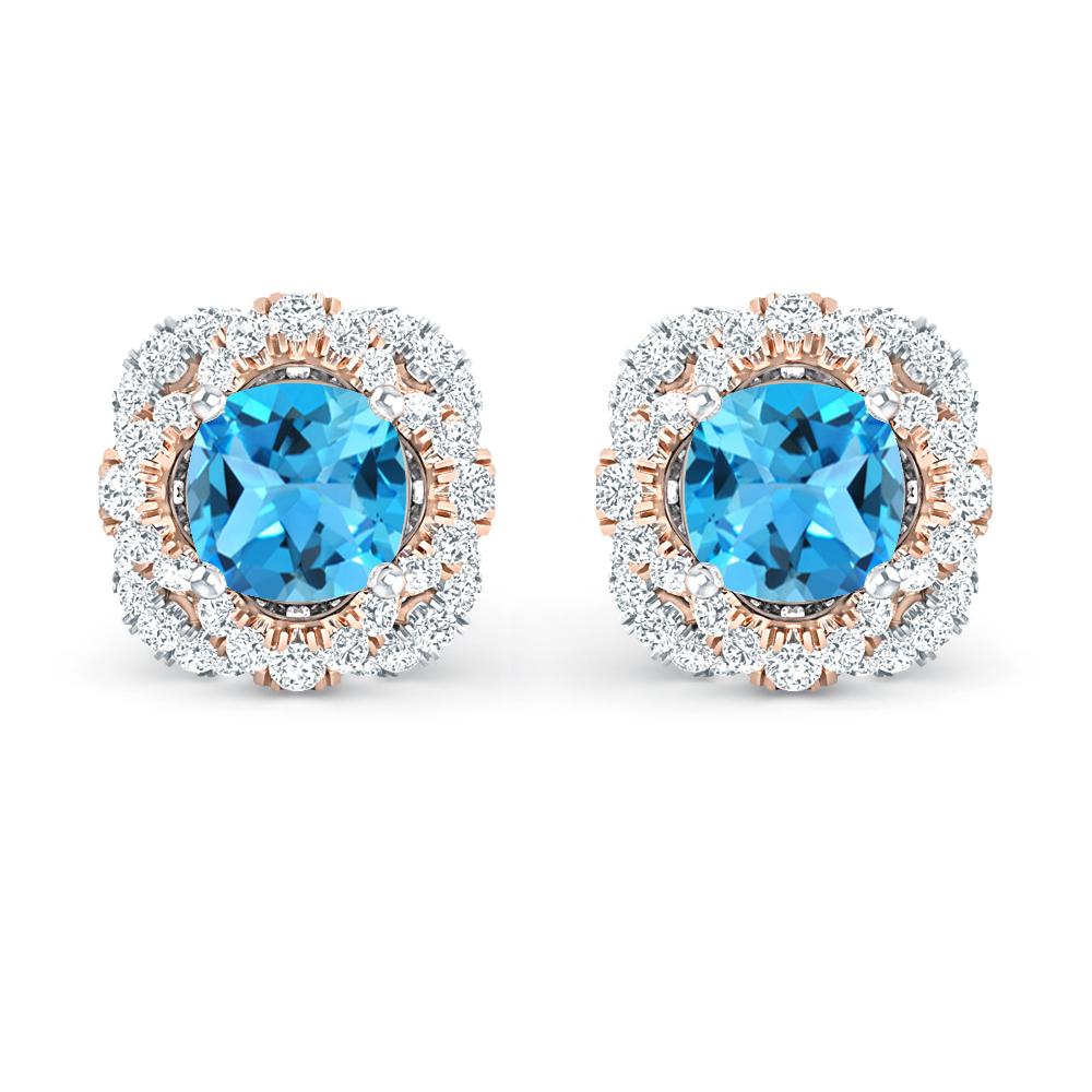 White Gold/Rose Gold - Blue Topaz