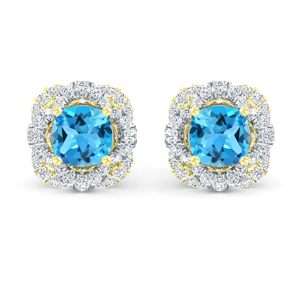 Yellow Gold - Blue Topaz