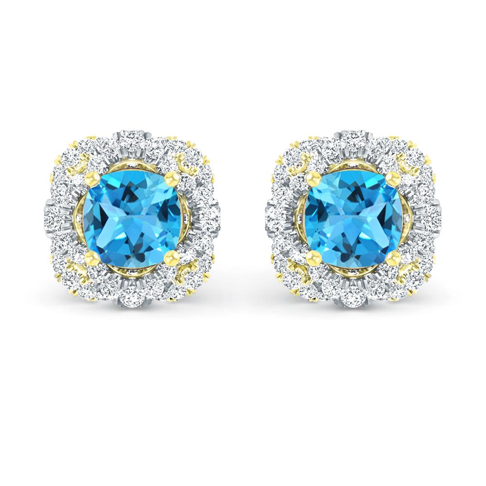 Yellow Gold/White Gold - Blue Topaz