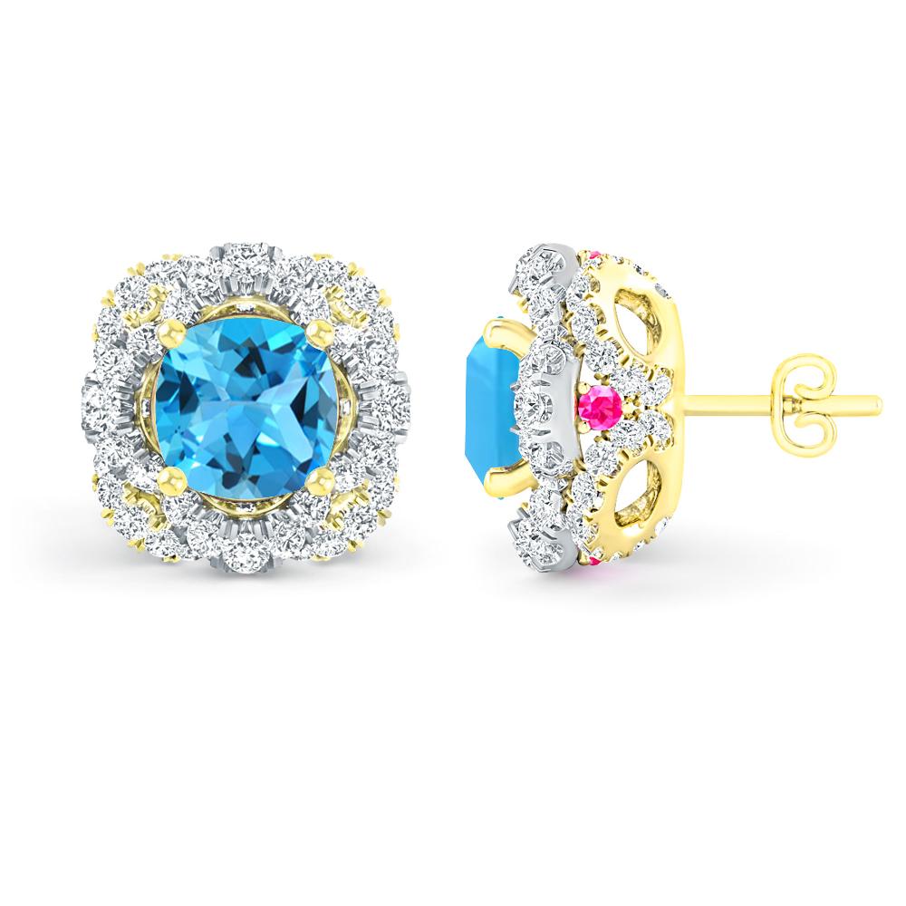 Yellow Gold - Blue Topaz