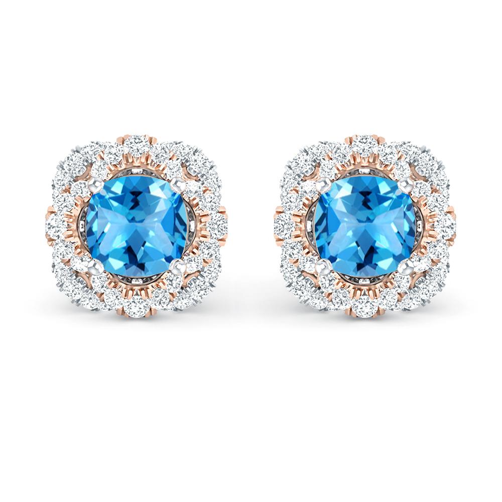 White Gold/Rose Gold - Blue Topaz