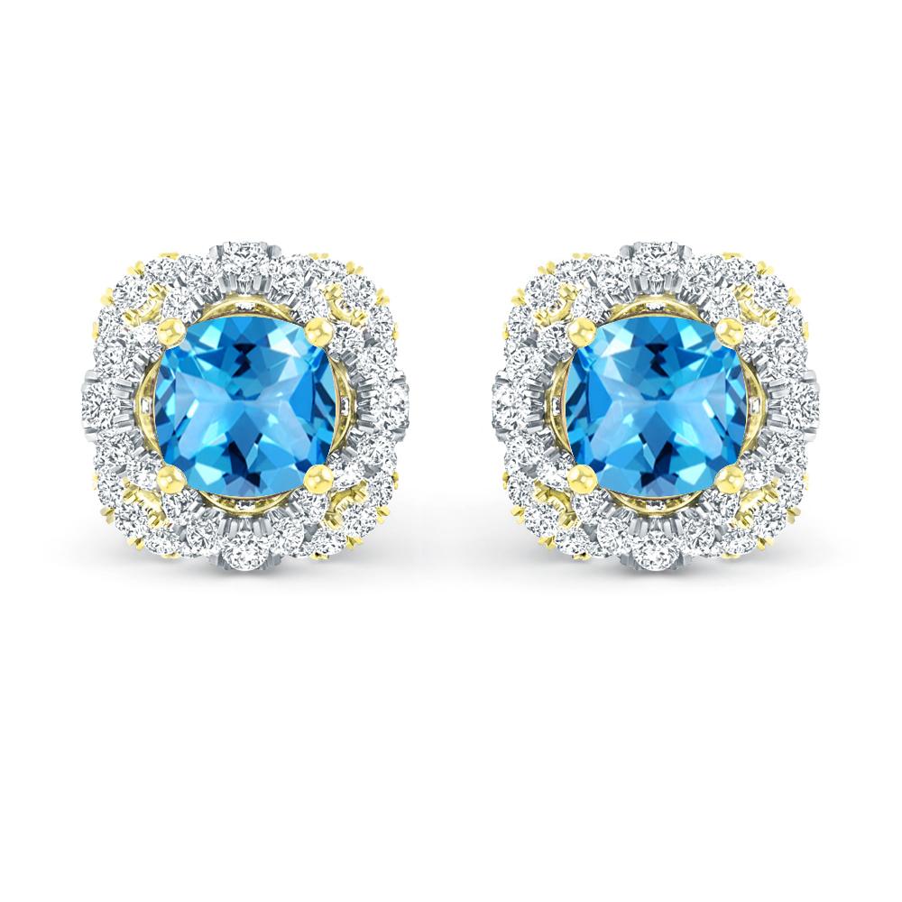 Yellow Gold - Blue Topaz