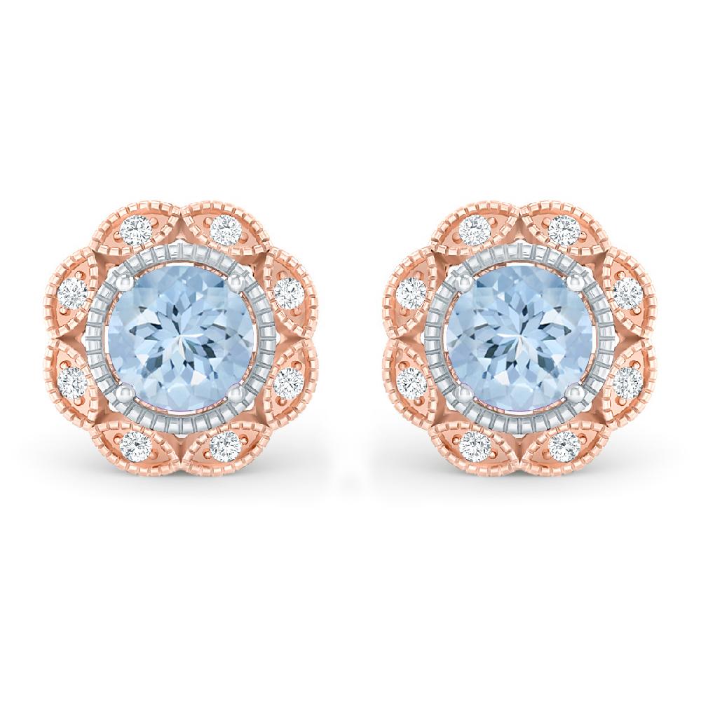 Rose Gold - Aquamarine