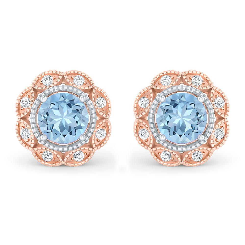 Rose Gold - Aquamarine