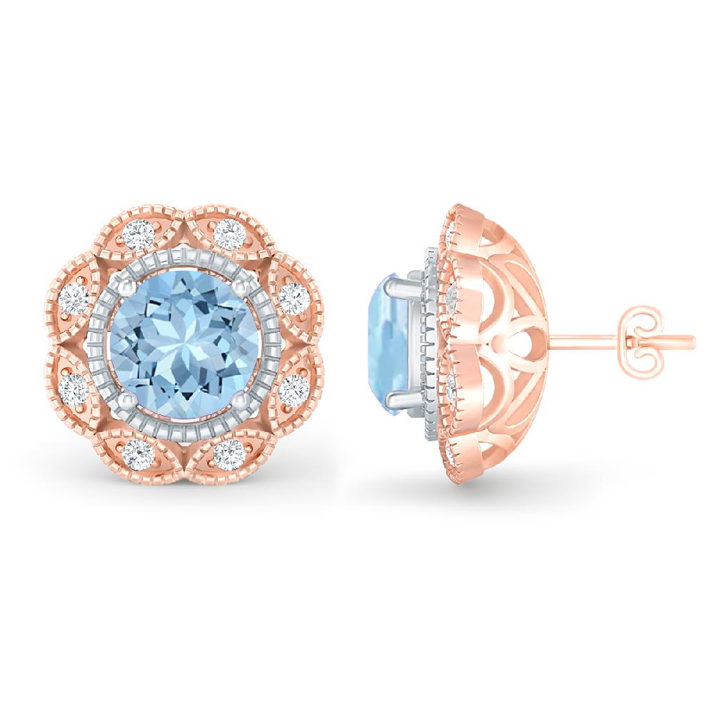 Rose Gold - Aquamarine