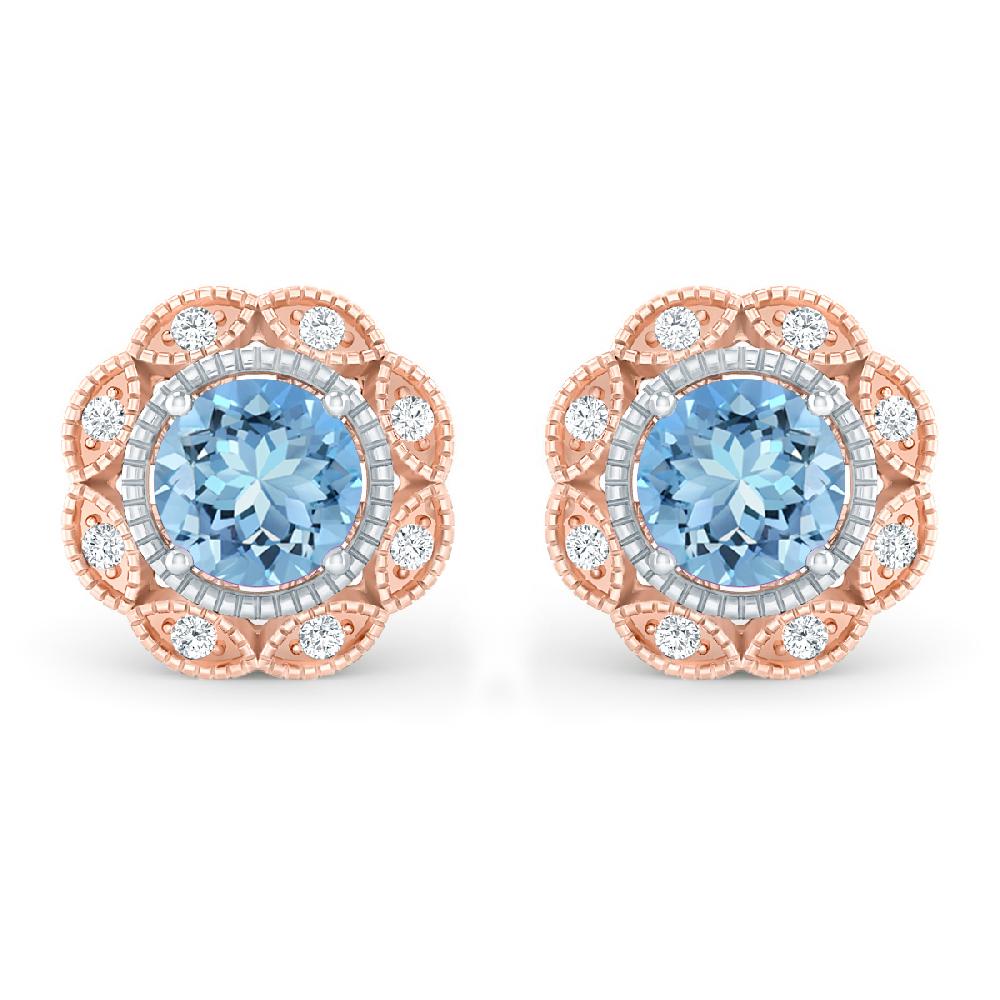 Rose Gold - Aquamarine