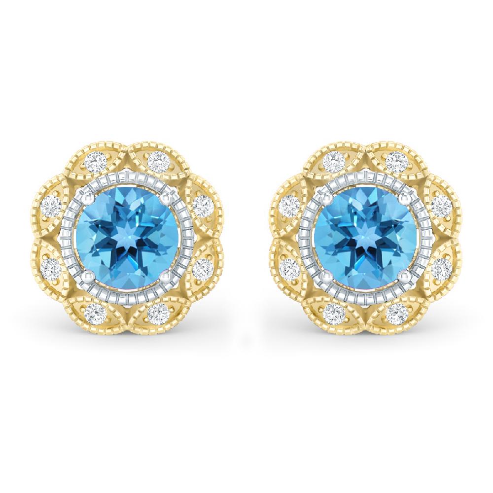 Yellow Gold - Blue Topaz