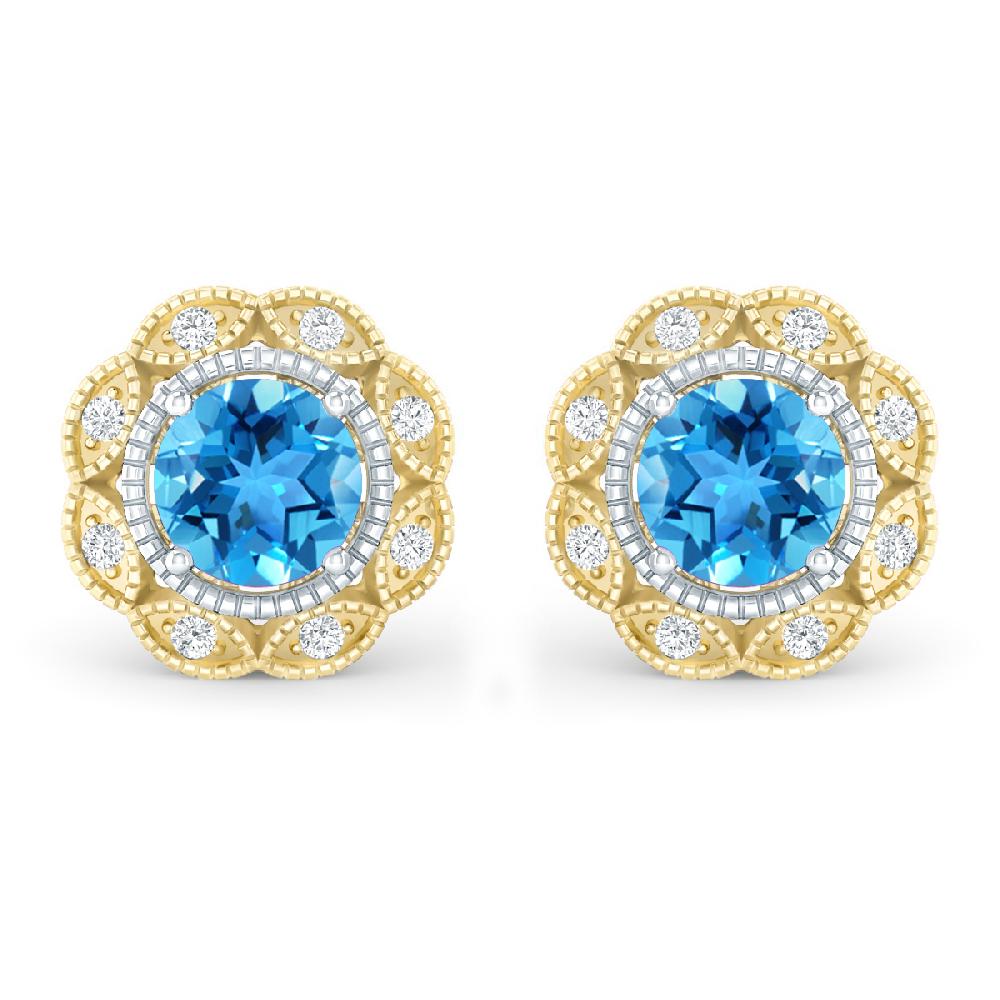 Yellow Gold - Blue Topaz