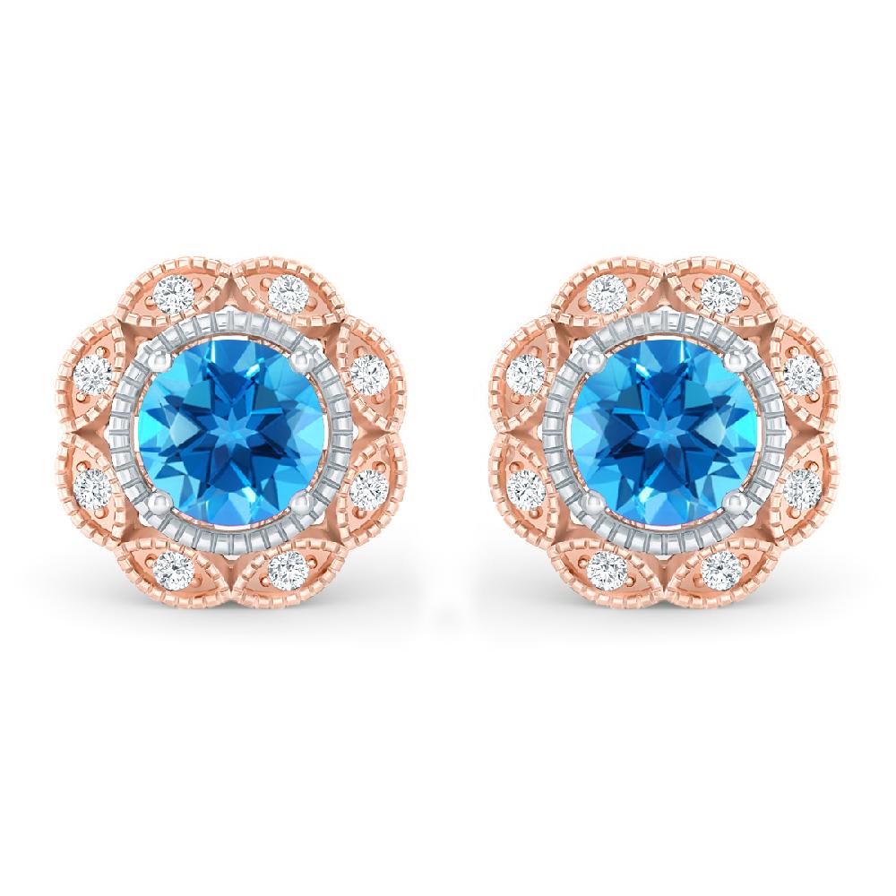 Rose Gold - Blue Topaz
