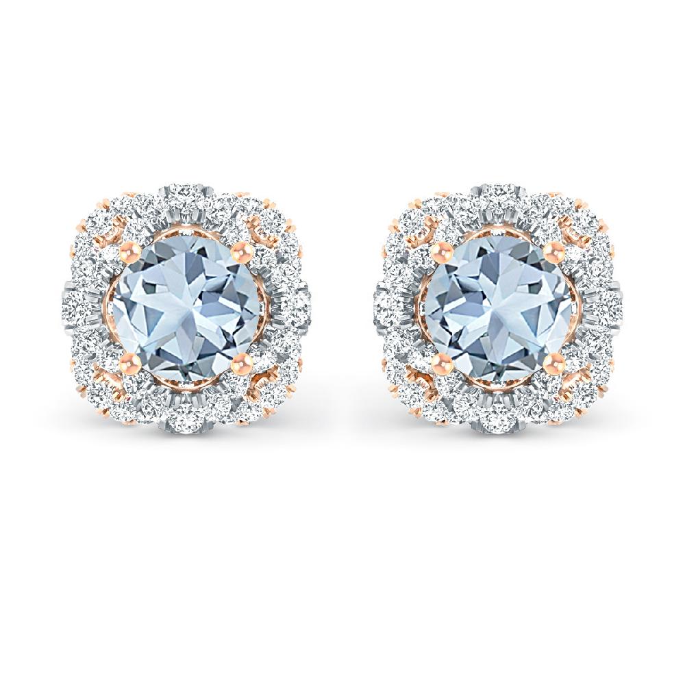 Rose Gold - Aquamarine