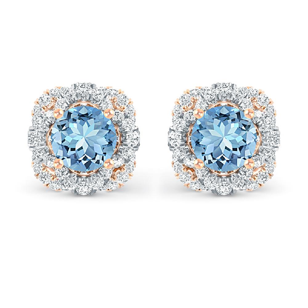 Rose Gold - Aquamarine