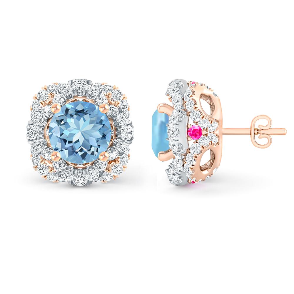 Rose Gold - Aquamarine
