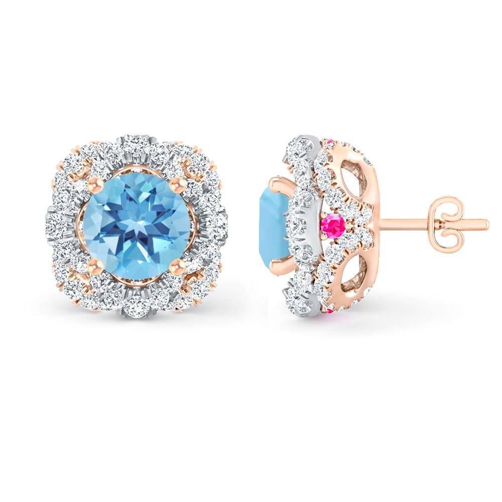 Rose Gold - Blue Topaz