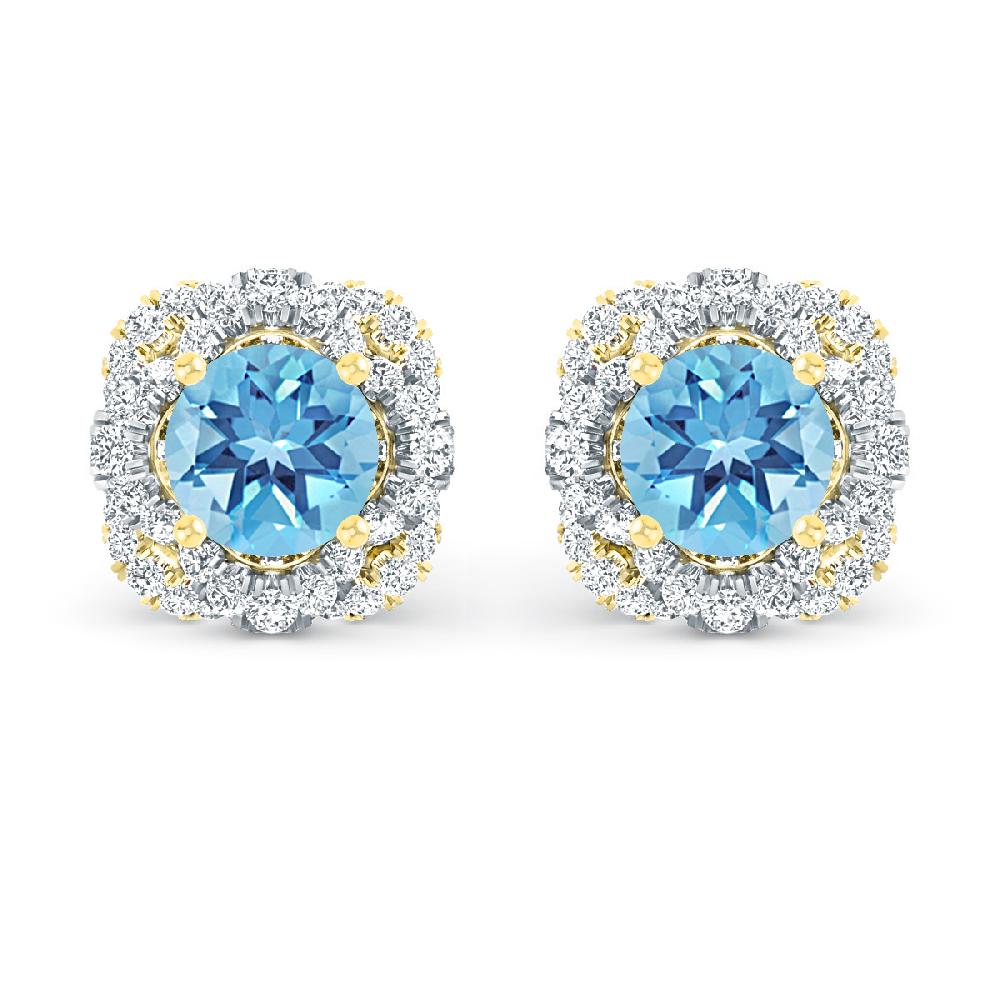 Yellow Gold - Blue Topaz