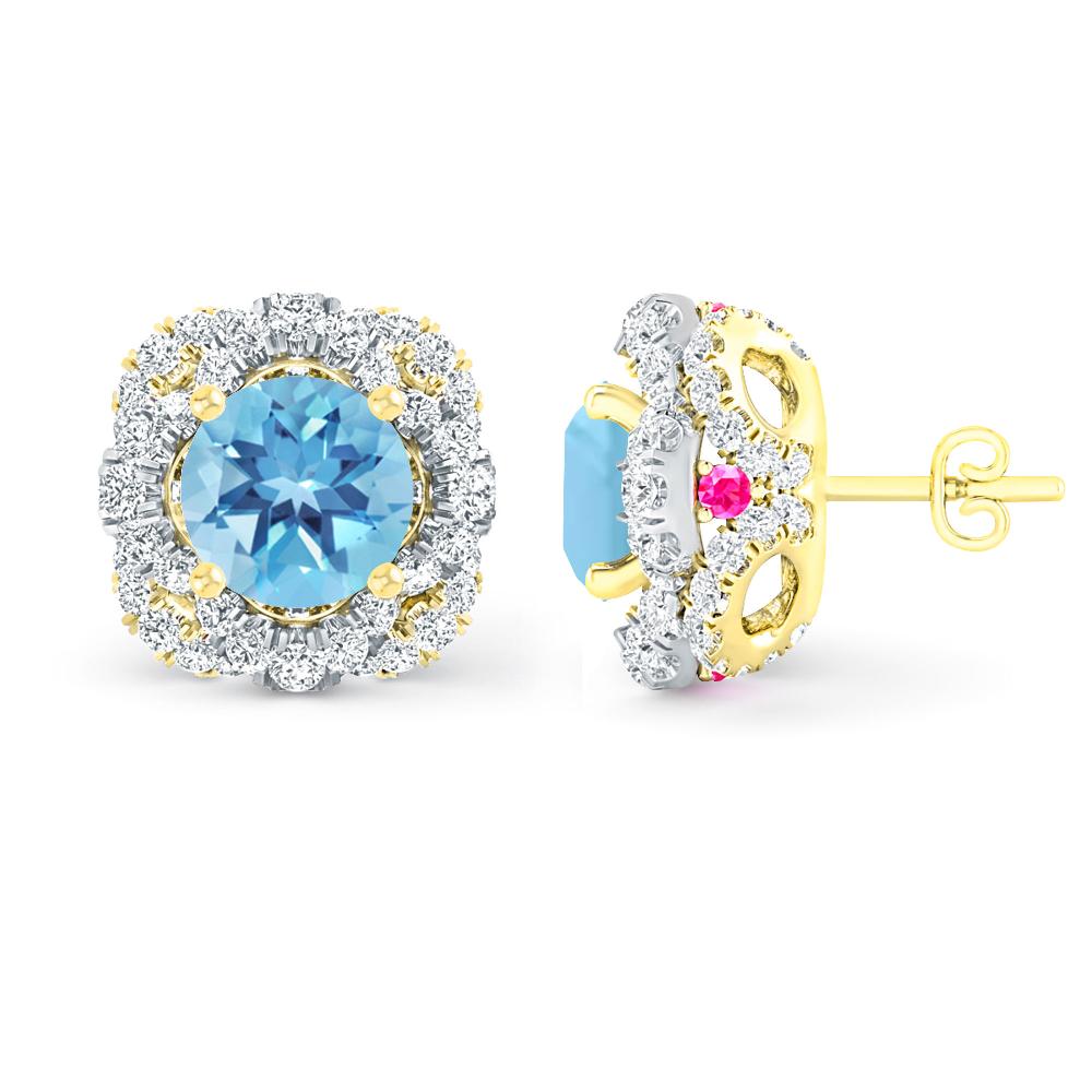 Yellow Gold - Blue Topaz