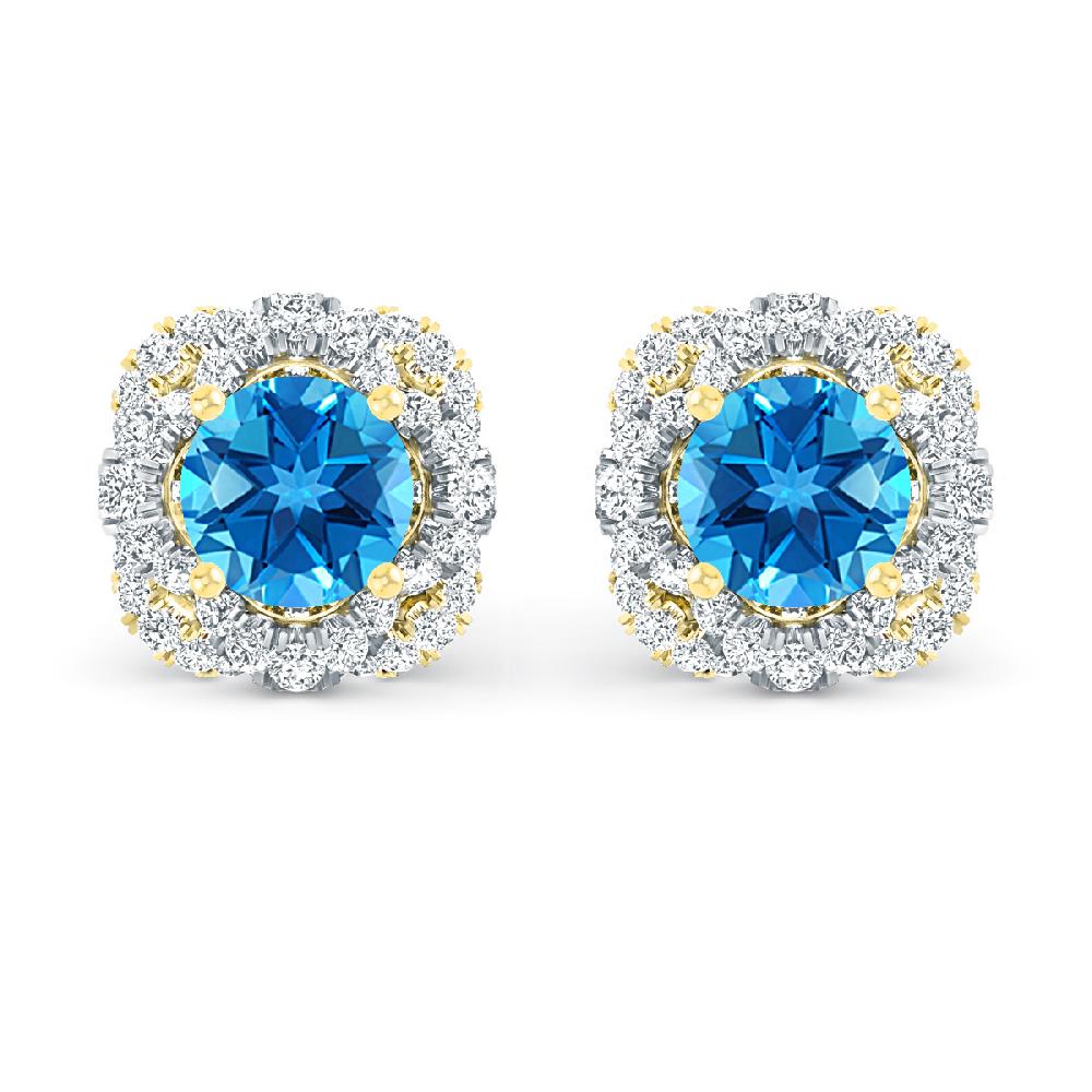 Yellow Gold - Blue Topaz