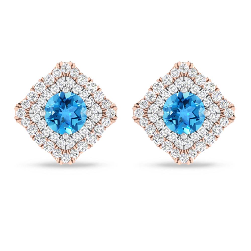 Rose Gold - Blue Topaz