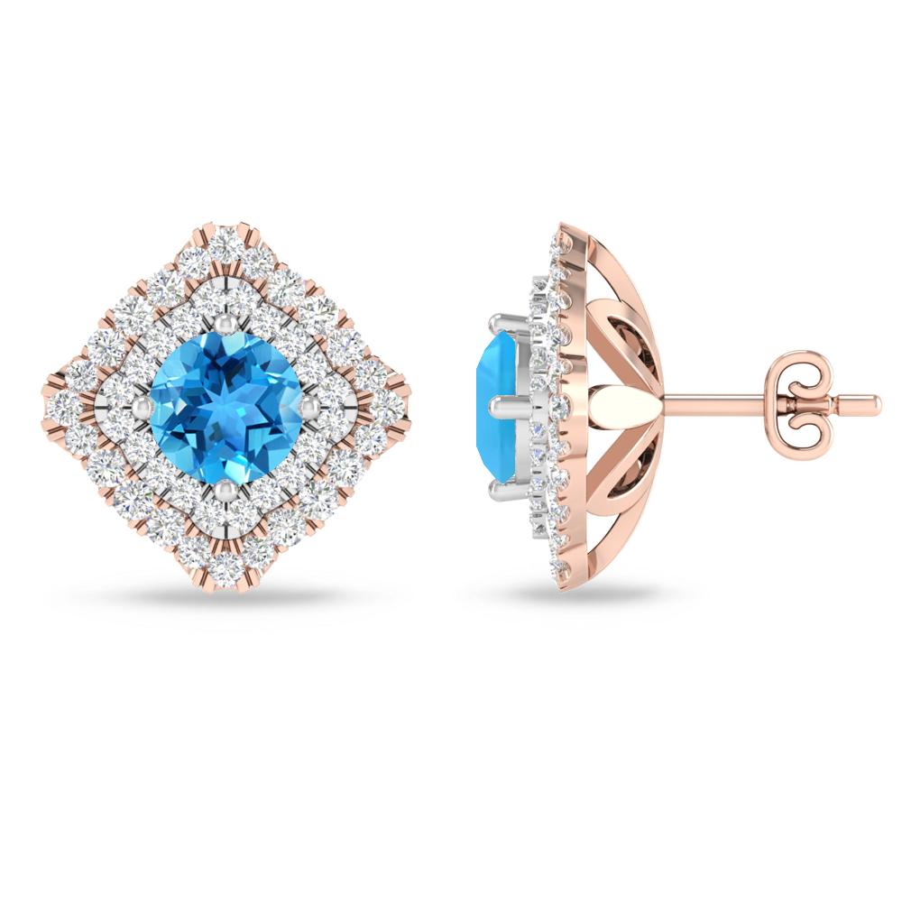 Rose Gold - Blue Topaz