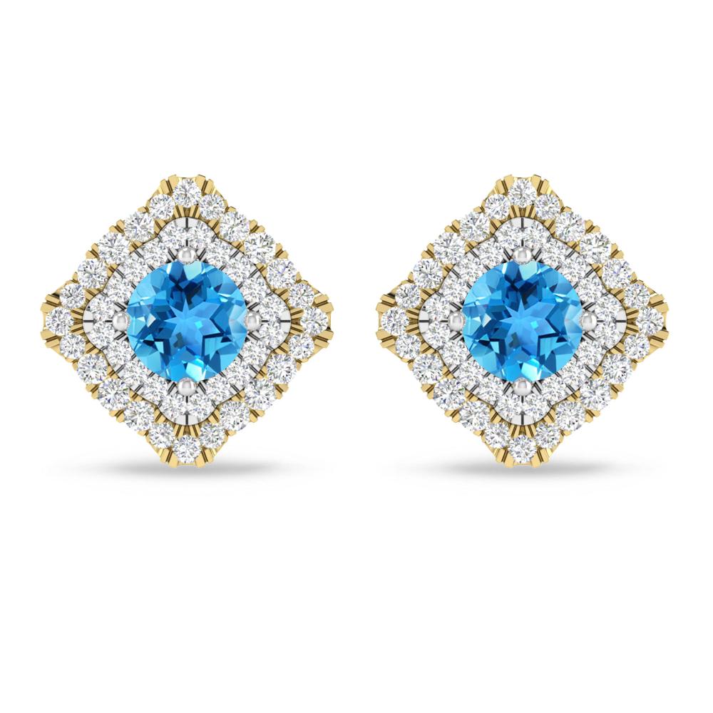 Yellow Gold - Blue Topaz