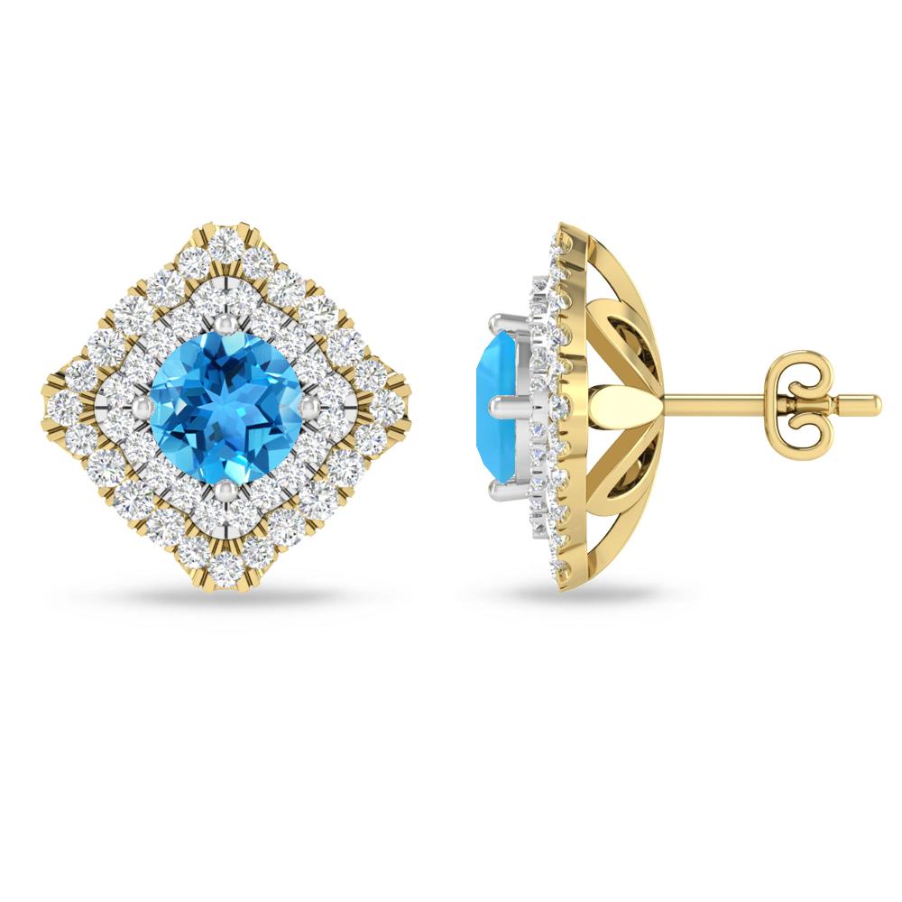 Yellow Gold - Blue Topaz