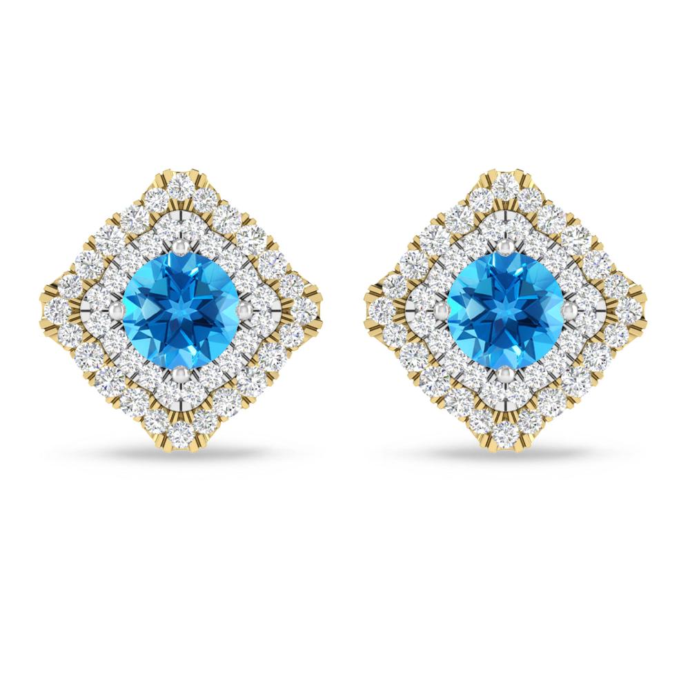 Yellow Gold - Blue Topaz