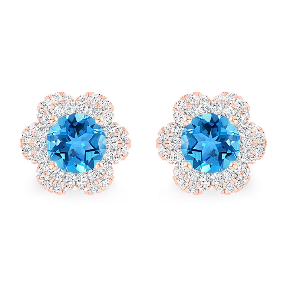 Rose Gold - Blue Topaz