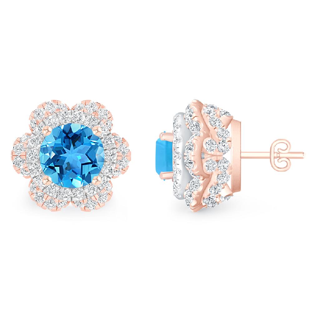 Rose Gold - Blue Topaz