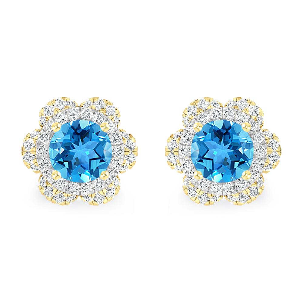 Yellow Gold - Blue Topaz