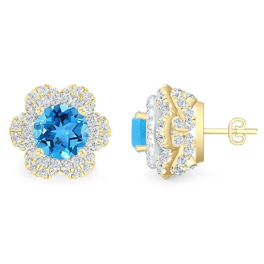 Yellow Gold - Blue Topaz