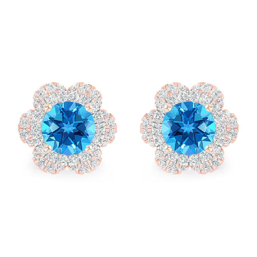 Rose Gold - Blue Topaz