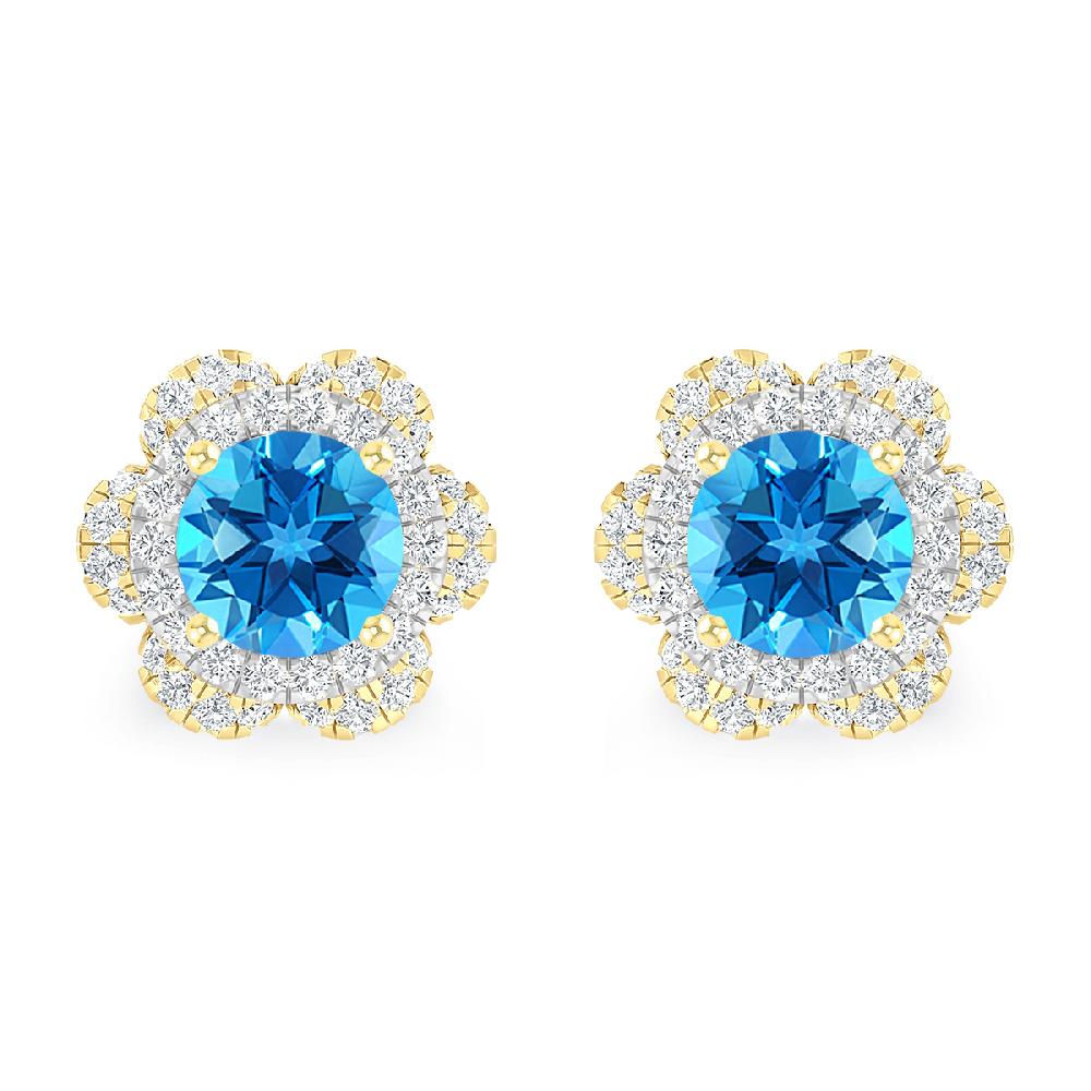 Yellow Gold - Blue Topaz