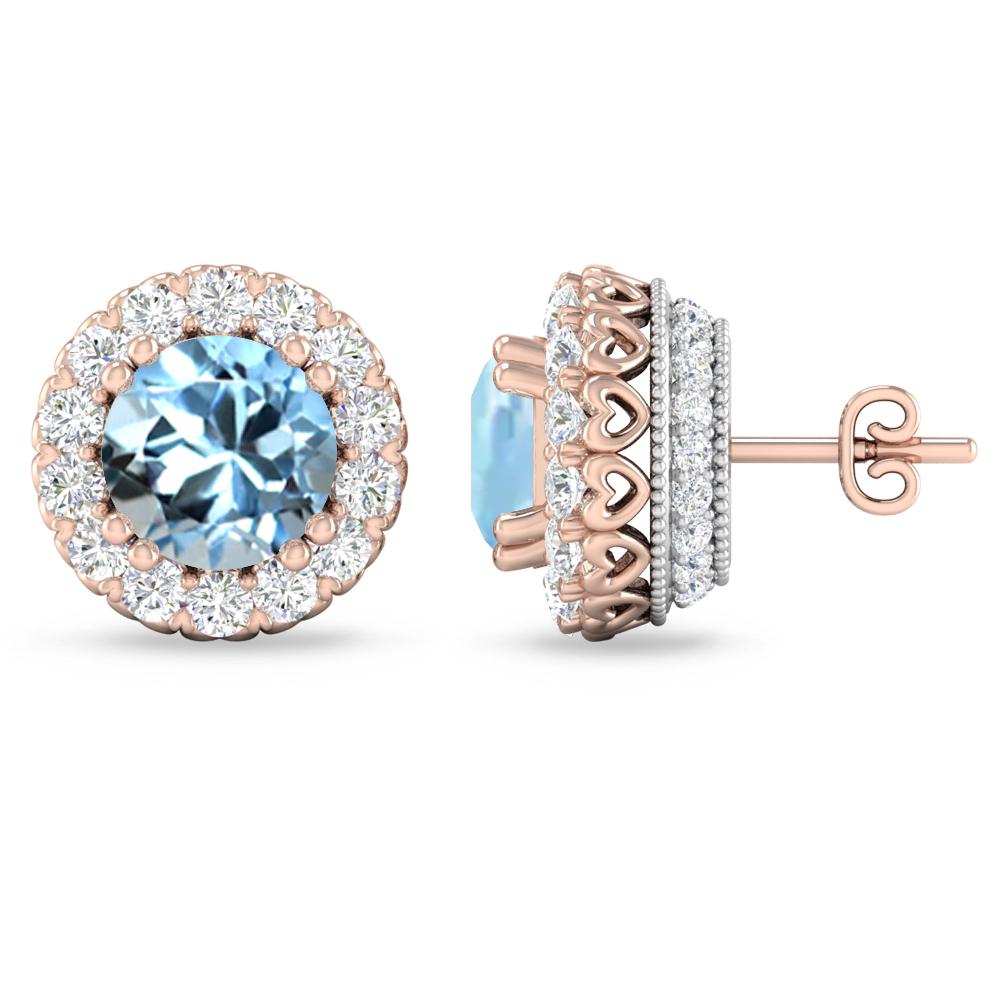 Rose Gold - Aquamarine