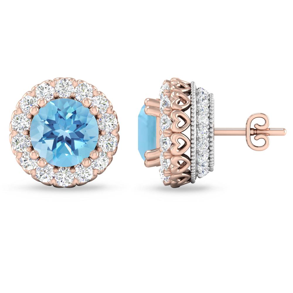 Rose Gold - Blue Topaz